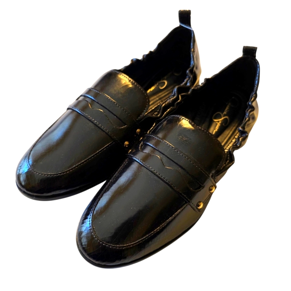 Jessica Simpson Selipa Shiny Black Women's Loafers Flats NEW 6 Medium